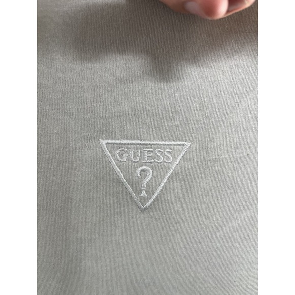 NWT Guess T-Shirt Men Medium Grey Crew Neck Short Sleeve Heather Pullover Cotton - Picture 5 of 8